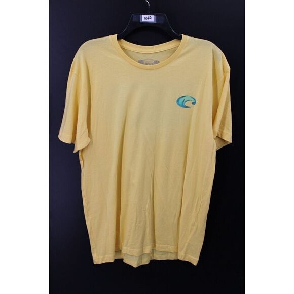 Costa Marlin Spotted T-Shirt (L) yellow Mens Large New - Picture 1 of 6